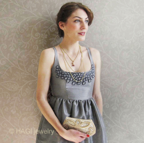 （画像用） HAGI ネックレス あざみの花・3連