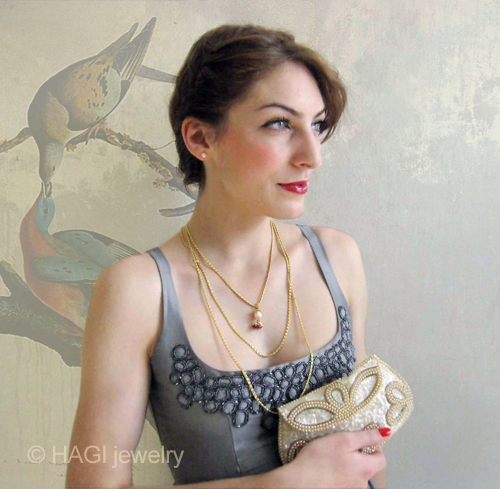 （画像用） HAGI ネックレス あざみの花・3連