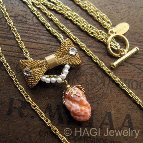 （画像用） HAGI ネックレス 　リボン ベリー　2連