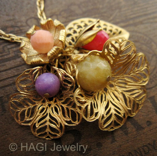 （画像用） HAGI ネックレス 翡翠 フラワーブーケ