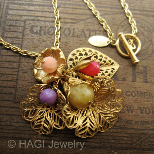 （画像用） HAGI ネックレス 翡翠 フラワーブーケ