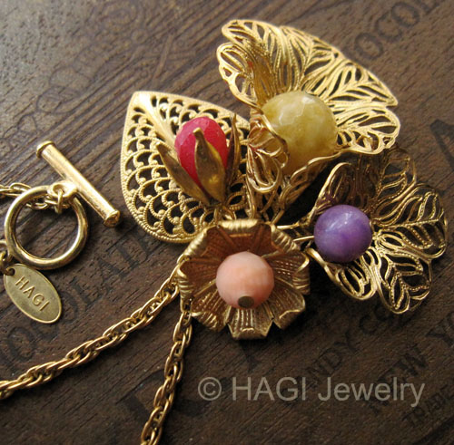 （画像用） HAGI ネックレス 翡翠 フラワーブーケ