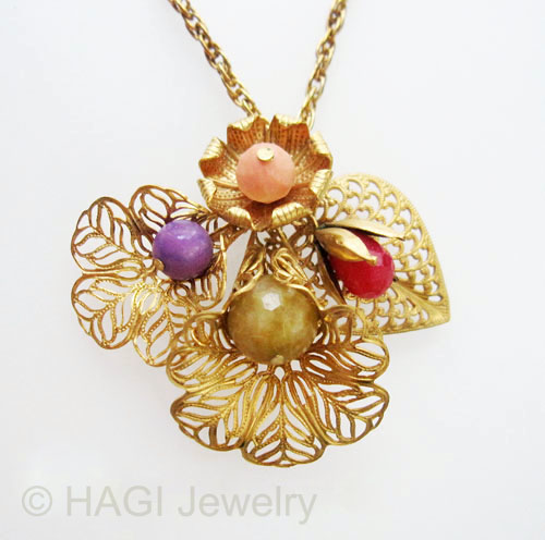 （画像用） HAGI ネックレス 翡翠 フラワーブーケ