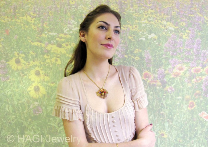 （画像用） HAGI ネックレス 翡翠 フラワーブーケ