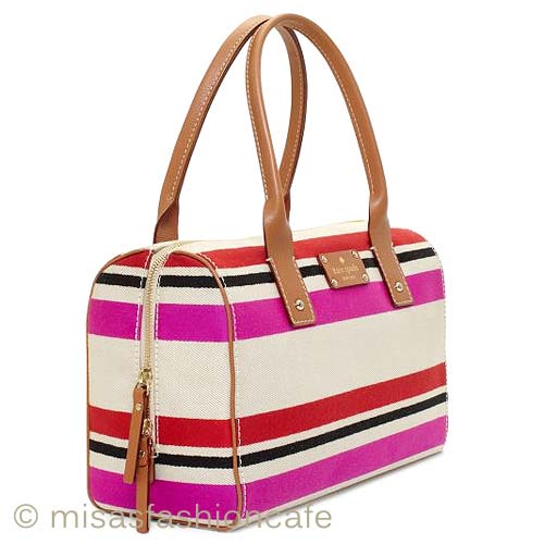（画像用） Kate Spade　 ストライプ ボストン
