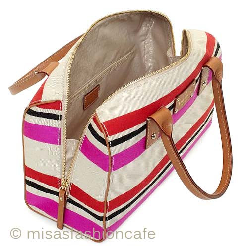 （画像用） Kate Spade　 ストライプ ボストン