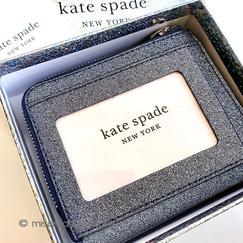 （画像用） ケイトスペード　箱付き キラキラ二つ折りお財布