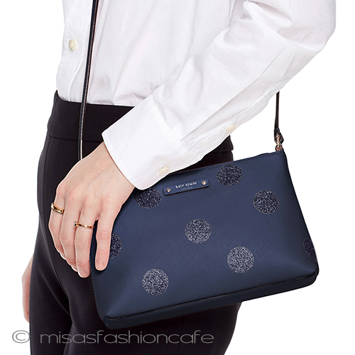 （画像用） ケイトスペード　バッグ ネイビードット　水玉柄
