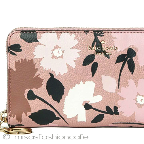 （画像用） ケイトスペード長財布 花柄　モーブピンク