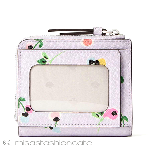 （画像用） ケイトスペード　お財布 二つ折り 花柄・薄紫色