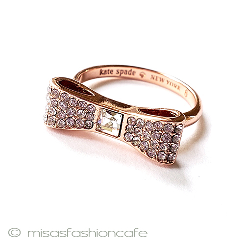 （画像用） ケイトスペード指輪リング ローズゴールド　リボン