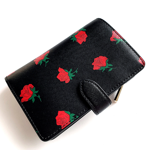 （画像用） ケイトスペードお財布 ローズ花柄２つ折り