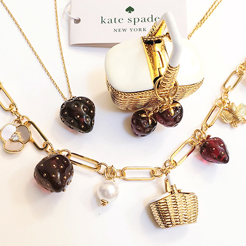 （画像用） ケイトスペード　苺＆かご お花　ブレスレット