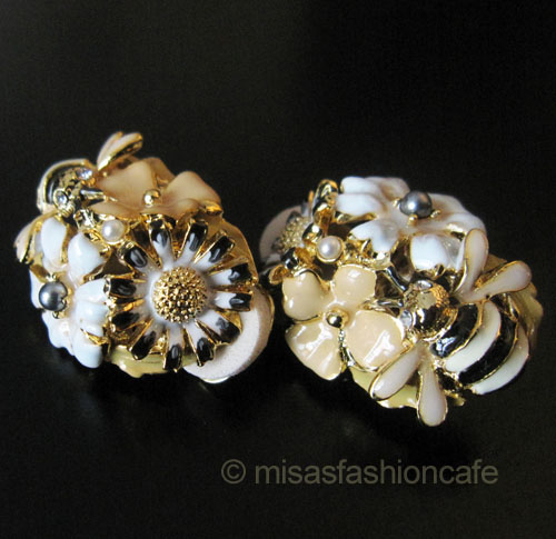 （画像用） パステル フラワーガーデン KJL ミツバチ イヤリング