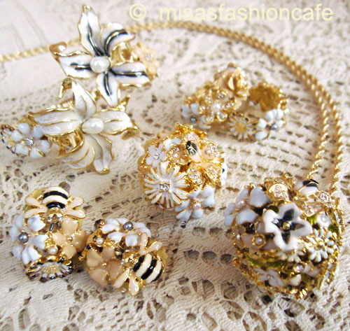 （画像用） パステル フラワーガーデン KJL ミツバチ イヤリング