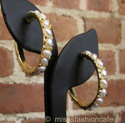 （画像用） KJL フープ　ピアス パール　Mサイズ