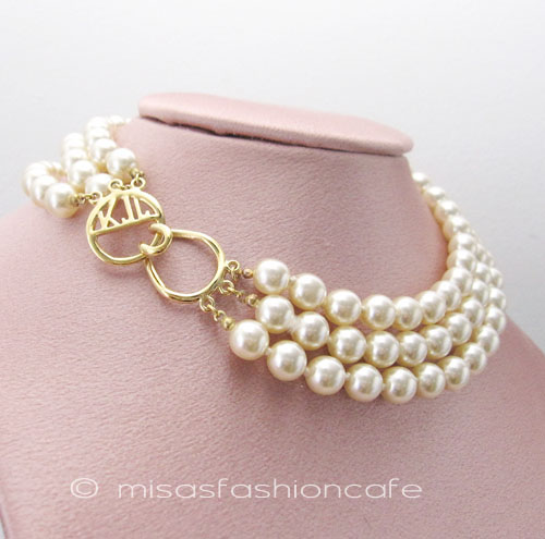 （画像用） KJL ネックレス　3連パール