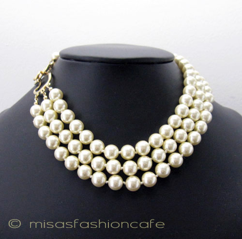 （画像用） KJL ネックレス　3連パール