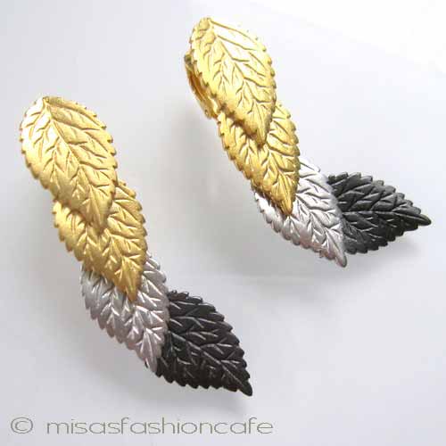 （画像用） KJL3色リーフイヤリング