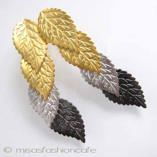 （画像用） KJL3色リーフイヤリング