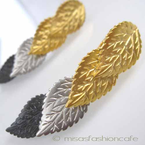 （画像用） KJL3色リーフイヤリング