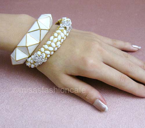 （画像用） KJL　バングル Geometric ホワイト