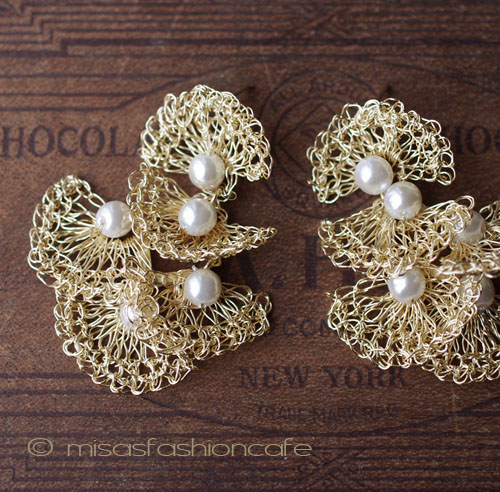 （画像用） Lavish ピアス 18Kgp クロシェ・パール