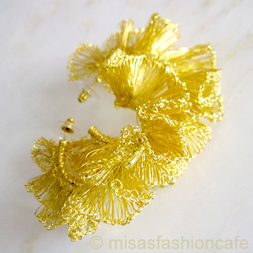 （画像用） Lavish ピアス　 18Kgp レース・フープ