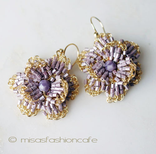 （画像用） Lavish ピアス 18Kgpパープルフラワー