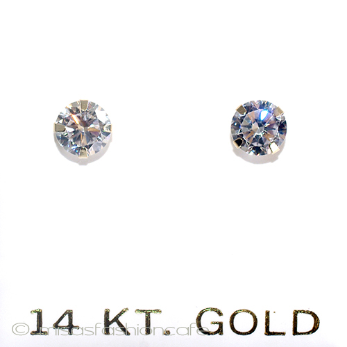 （画像用） 14金　イエローゴールド ジルコニアダイヤ　ピアス