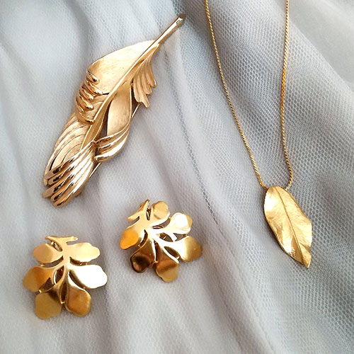 （画像用） TrifariトリファリSET 「金の葉」3点セット