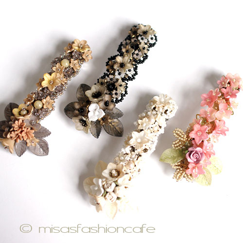 （画像用） ヘアーバレッタ お花　フランス製　