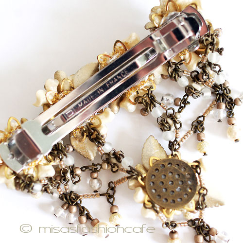 （画像用） パーティー・ヘアーバレッタ お花パール　再販！