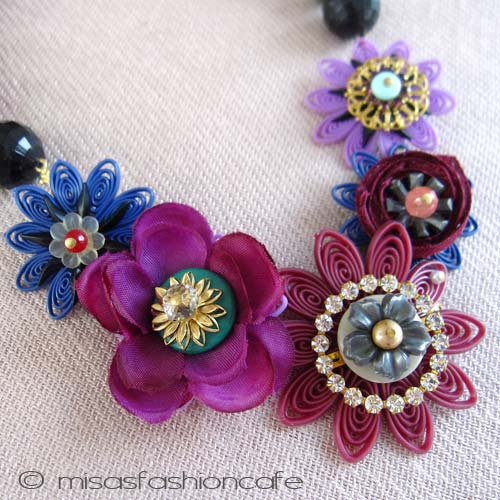 （画像用） NY お花ネックレス 　プラム・フラワー