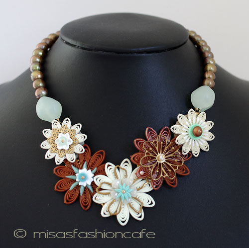 （画像用） NY お花ネックレス 真珠・バロックパール