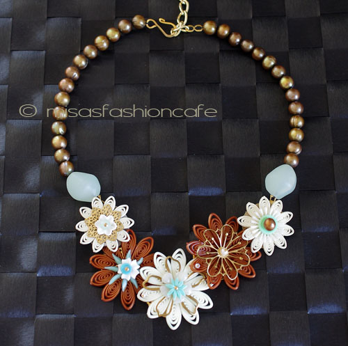 （画像用） NY お花ネックレス 真珠・バロックパール