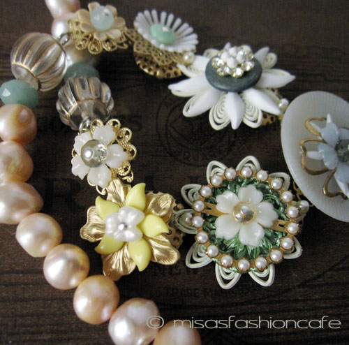 （画像用） NY お花ネックレス 　真珠・バロックパール