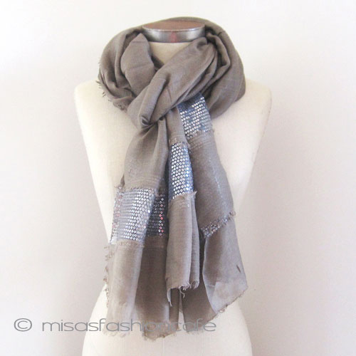 （画像用） スパンコール ストール（大） スモーキーブラウン