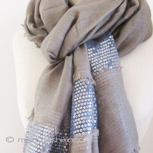 （画像用） スパンコール ストール（大） スモーキーブラウン