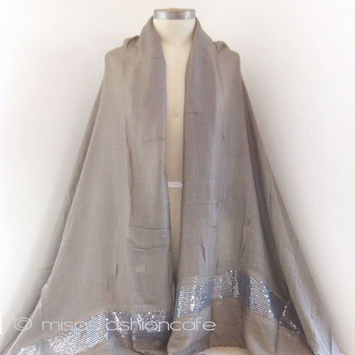 （画像用） スパンコール ストール（大） スモーキーブラウン