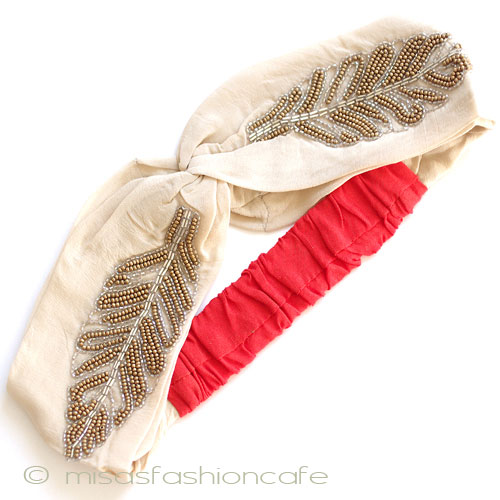 （画像用） フェザー刺繍ヘアバンド