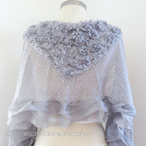 （画像用） お花ストール（グレー）再販！