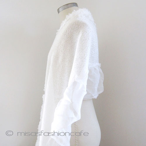 （画像用） お花 ストール （白）