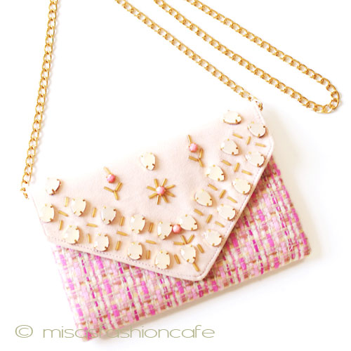 （画像用） ビジューバッグ再販！ ツイード　チェーン付属