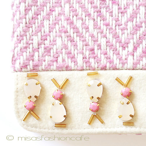 （画像用） ビジュー　ピンク ショルダーバッグ