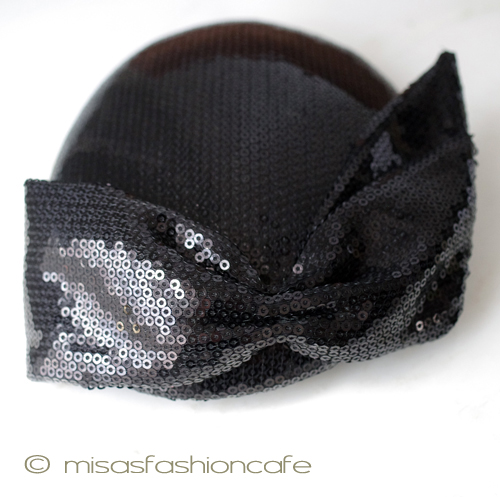 （画像用） ヘッドアクセサリー　ハット リボン・スパンコール