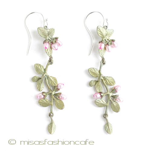 （画像用） ピアス　または　クリップ 真珠ハーブ（タイムの葉）