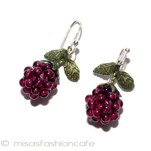 （画像用） ガーネットのラズベリー ピアスorクリップ