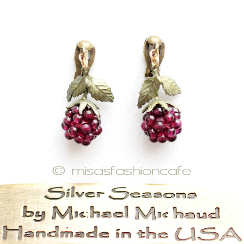 （画像用） マイケルミショー イヤリング ガーネットのラズベリー