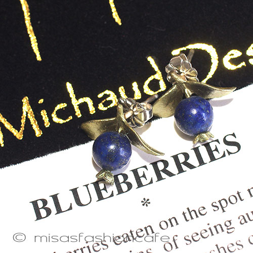 （画像用） マイケルミショー　ピアス 天然石ブルーベリー再販